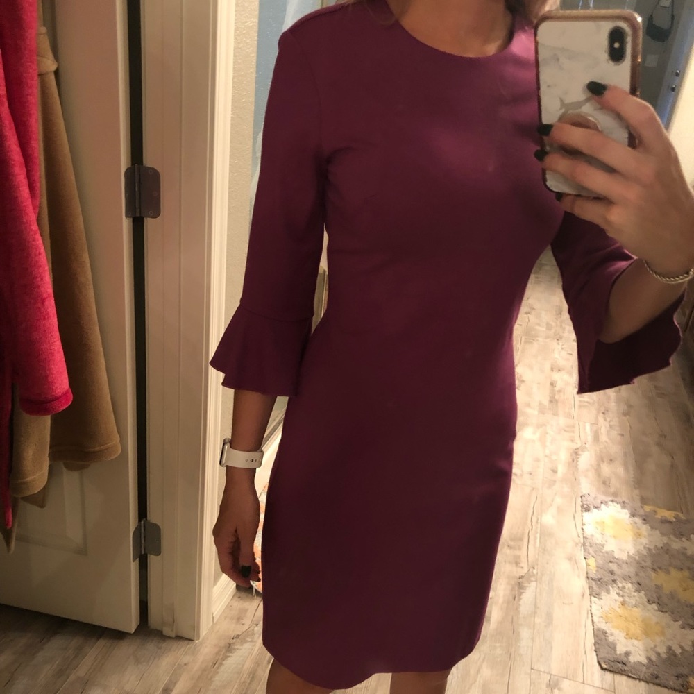 Purple 3/4 Sleeve Dress